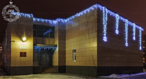 Оформление фасада гирляндами центра социальной реабилитации инвалидов Санкт-Петербург