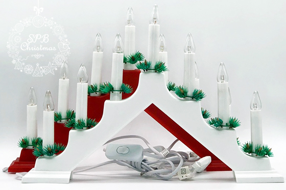 Рождественская горка «Скандинавский светильник» (7 свечей, 7 LED, пластик)