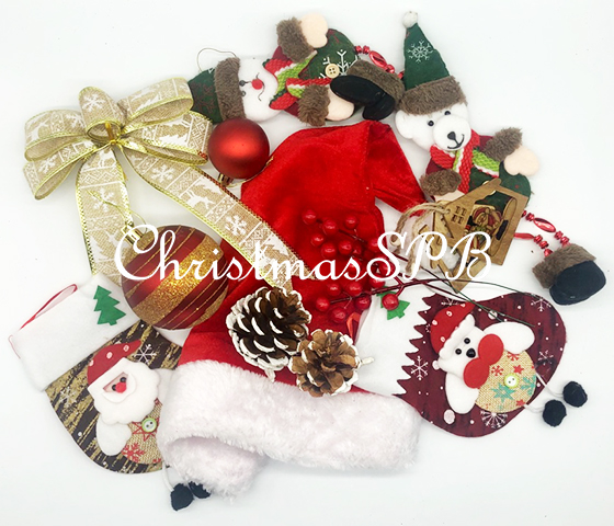 Набор декоративных елочных игрушек дизайнерских для оформления ёлки «Рождественское утро»