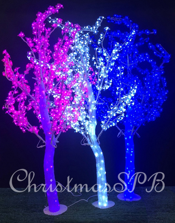 Акриловое светодиодное дерево «Сакура» для улицы 180см