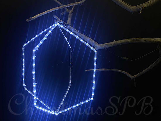 Световой подвес на деревья «Кристалл 3D» (70х58см, 112LED, IP65)
