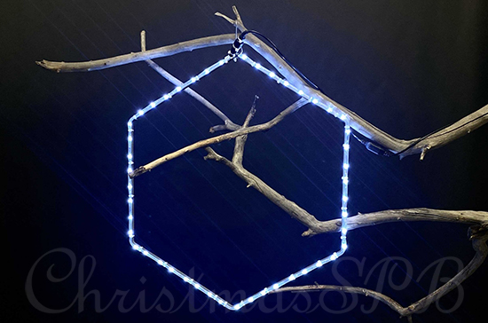 Световой подвес на деревья «Шестиугольник» (67х58см, 56LED, IP65)