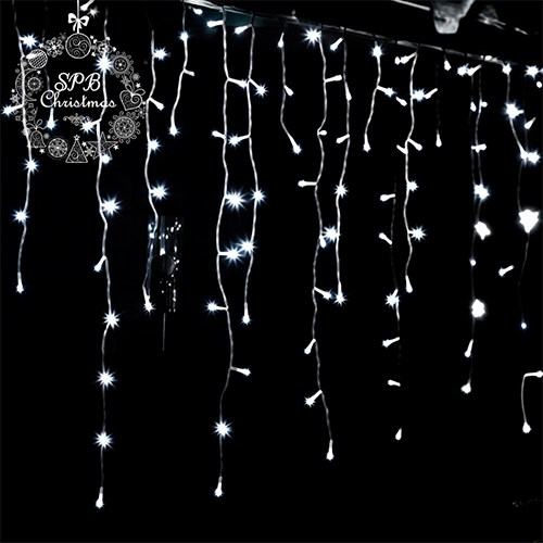 Светодиодная гирлянда бахрома (120LED, 3х0,70м) белый-вспышки белый