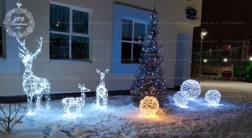 Каркасные световые фигур для новогоднего оформления 