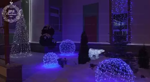 Новогодние световые фигуры для украшения территории садика