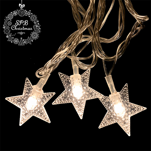 Светодиодная гирлянда с насадками «Звёздочки» (20LED, 3м) теплый белый