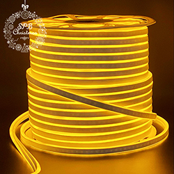 Гибкий неон двухсторонний (120LED на 1м, SMD2835, 8х16мм, IP68, бухта 100м.) желтый