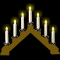 Рождественская горка «Скандинавский светильник» (7 свечей, 7 ламп, дерево, живое пламя) светлое дерево