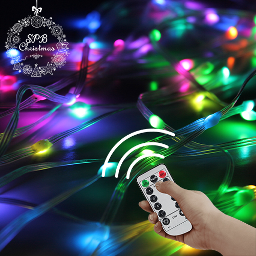 Светодиодная смарт гирлянда USB с пультом управления «Умная роса» (100LED, DMX,10м) разноцветная