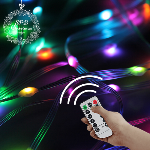 Светодиодная смарт гирлянда USB с пультом управления «Умная роса» (100LED, DMX,10м) разноцветная