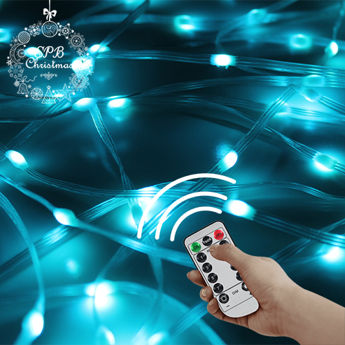 Светодиодная смарт гирлянда USB с пультом управления «Умная роса» (100LED, DMX,10м) разноцветная
