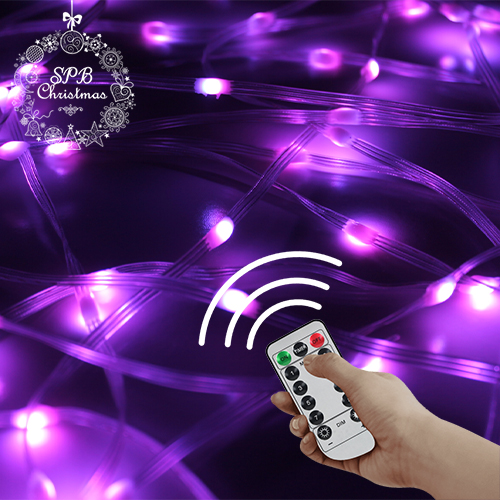 Светодиодная смарт гирлянда USB с пультом управления «Умная роса» (100LED, DMX,10м) разноцветная