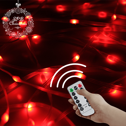 Светодиодная смарт гирлянда USB с пультом управления «Умная роса» (100LED, DMX,10м) разноцветная