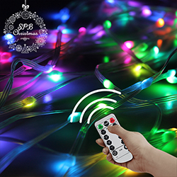 Светодиодная смарт гирлянда USB с пультом управления «Умная роса» (100LED, DMX,10м) разноцветная