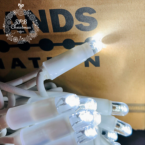 Уличная гирлянда нить PREMIUM (20LED, 2м, IP67, белый провод каучук) белый-вспышки белый