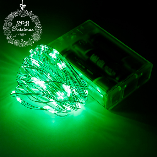 Светодиодная гирлянда нить «Роса» на батарейках (100LED, 5м) зеленый