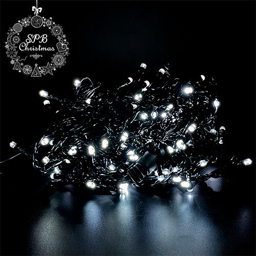 Уличная светодиодная гирлянда бахрома (120LED, 3х0,7м, IP54, черный провод) белый-вспышки белый