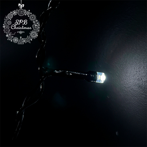 Уличная светодиодная гирлянда бахрома (120LED, 3х0,7м, IP54, черный провод) белый-вспышки белый