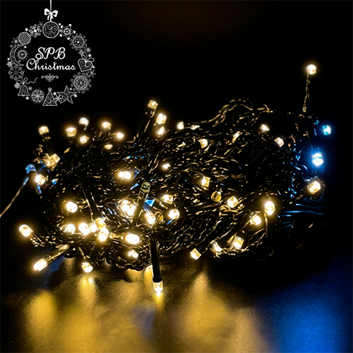 Уличная светодиодная гирлянда бахрома (120LED, 3х0,7м, IP54, черный провод) теплый белый-вспышки белый