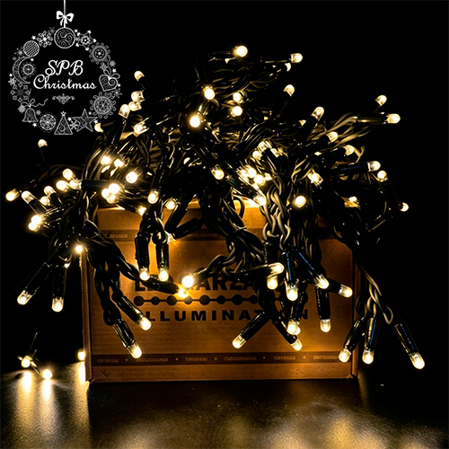 Уличная гирлянда бахрома LUXURY (150LED, 3х0,7м, IP67, черный провод каучук) теплый белый