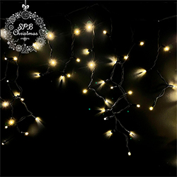 Уличная гирлянда бахрома LUXURY (150LED, 3х0,7м, IP67, черный провод каучук) теплый белый