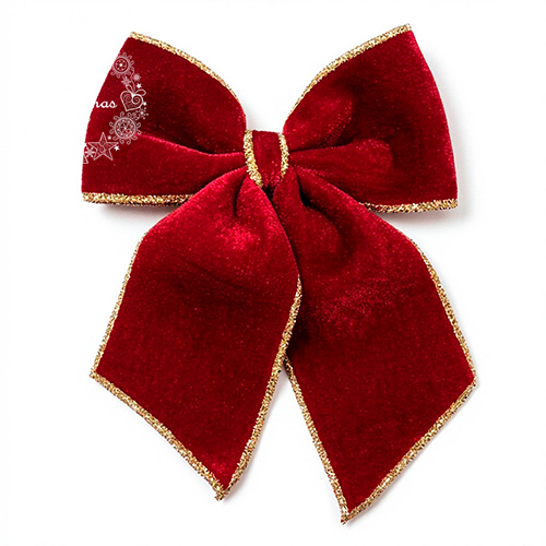 Новогодний бант (красный, золотая кайма, 30х25см, 25х20см)