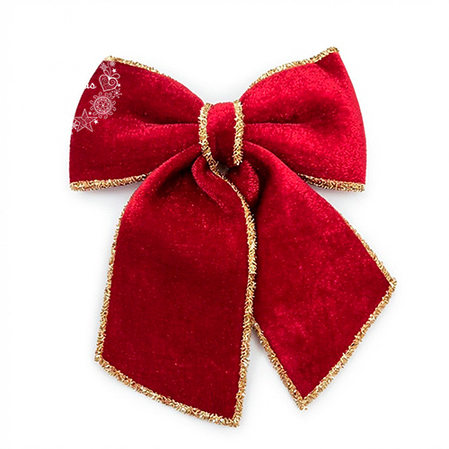 Новогодний бант (красный, золотая кайма, 30х25см, 25х20см)