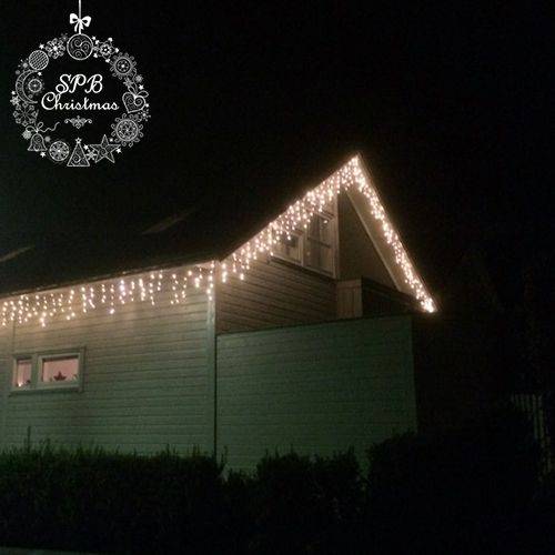 Уличная светодиодная гирлянда бахрома (80LED, 2х0,48м, pro, силиконовый провод) синий
