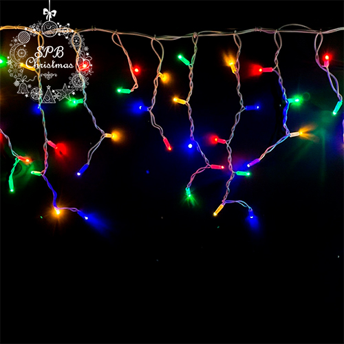Уличная гирлянда бахрома PREMIUM (120LED, 3х0,6м, IP67, белый провод каучук) RGB