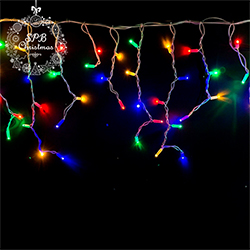 Уличная гирлянда бахрома PREMIUM (120LED, 3х0,6м, IP67, белый провод каучук) RGB