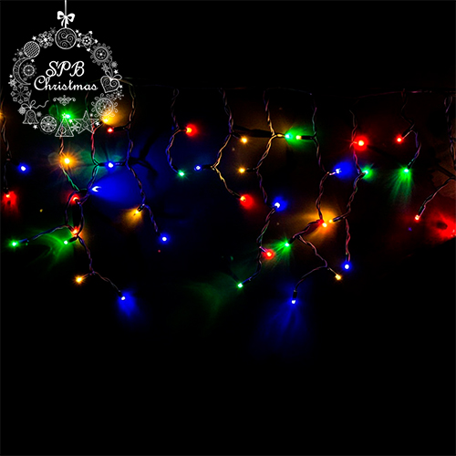 Уличная гирлянда бахрома PREMIUM (120LED, 3х0,6м, IP67, черный провод каучук) RGB