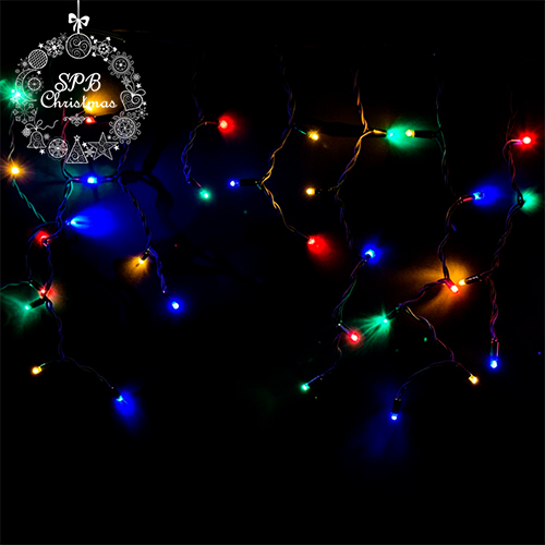 Уличная гирлянда бахрома PREMIUM (120LED, 3х0,6м, IP67, черный провод каучук) RGB