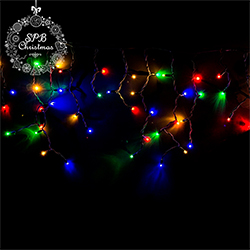 Уличная гирлянда бахрома PREMIUM (120LED, 3х0,6м, IP67, черный провод каучук) RGB