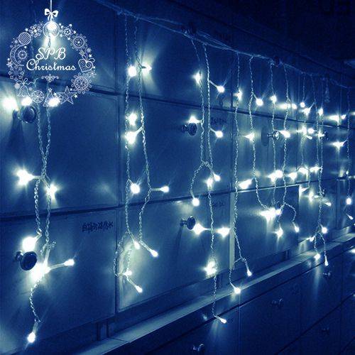 Уличная светодиодная гирлянда бахрома (100LED, 2х0,5м, pro, силиконовый провод) синий