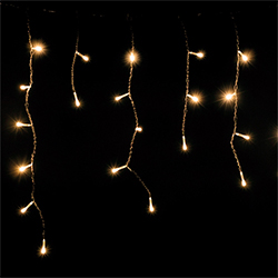 Уличная светодиодная гирлянда бахрома (100LED, 2х0,5м, pro, силиконовый провод) теплый белый
