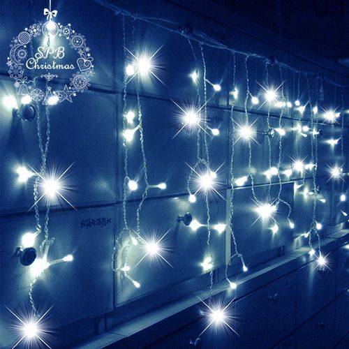 Уличная светодиодная гирлянда бахрома (100LED, 2х0,5м, pro, силиконовый провод, вспышки) белый-вспышки белый
