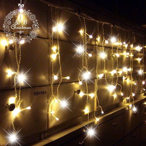 Уличная светодиодная гирлянда бахрома (100LED, 2х0,5м, pro, силиконовый провод, вспышки) синий-вспышки белый