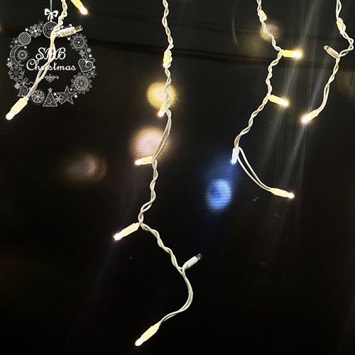 Уличная светодиодная гирлянда бахрома (180LED, 5х0,7м, IP65, белый провод каучук, вспышки) теплый белый-вспышки белый