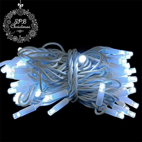 Уличная светодиодная гирлянда нить (80LED, 8м, IP65, белый провод каучук, вспышки) белый-вспышки белый