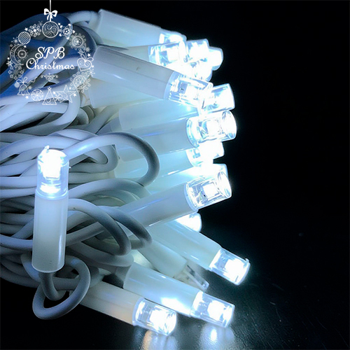Уличная светодиодная гирлянда нить (80LED, 8м, IP65, белый провод каучук, вспышки) белый-вспышки белый