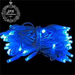 Уличная светодиодная гирлянда нить (80LED, 8м, IP65, белый провод каучук, вспышки) синий-вспышки белый