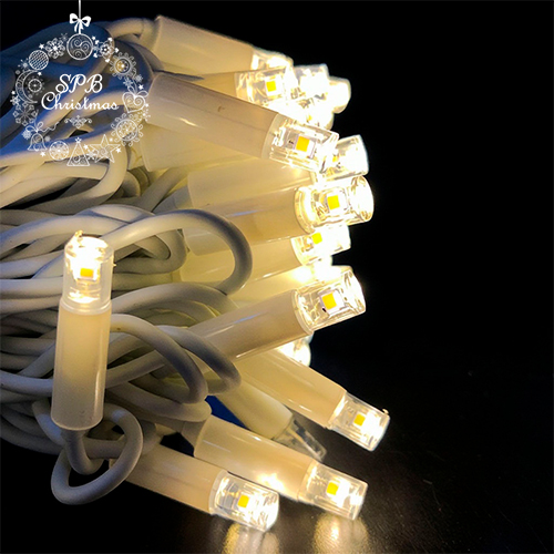 Уличная светодиодная гирлянда нить (80LED, 8м, IP65, белый провод каучук, вспышки) теплый белый-вспышки белый