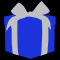 Объемная фигура «Подарочная коробка» (75х75см, 3D, 400LED) синий и серебо