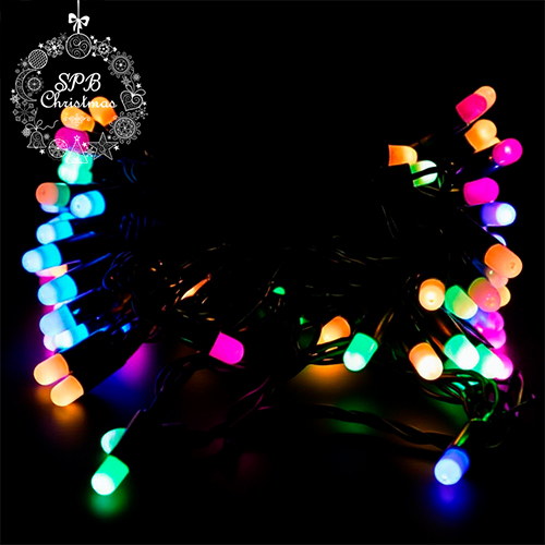 Уличная светодиодная гирлянда нить "Жемчуг" (180LED, 17м, IP54, черный провод) разноцветная
