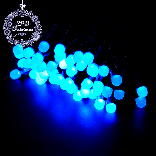 Уличная светодиодная гирлянда нить "Жемчуг" (180LED, 17м, IP54, черный провод) синий