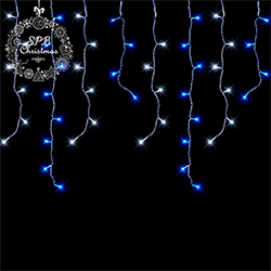 Светодиодная гирлянда бахрома (120LED, 3х0,70м) белый синий