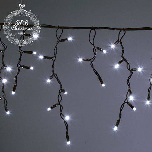 Уличная светодиодная гирлянда бахрома (100LED, 2х0,5м, IP65, черный провод каучук) красный