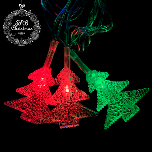 Светодиодная гирлянда с насадками «Елочки» (20LED, 3м) разноцветная