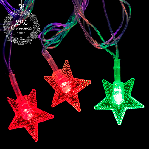 Светодиодная гирлянда с насадками «Звёздочки» (20LED, 3м) разноцветная