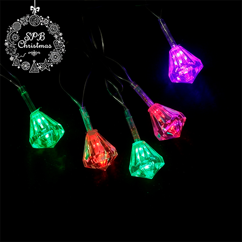 Светодиодная гирлянда с насадками «Кристаллы» (28LED, 3м) разноцветная